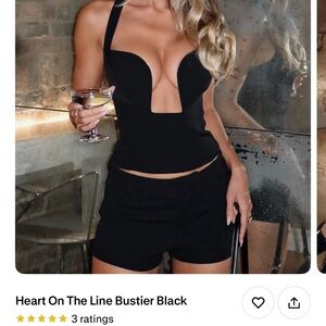 White Fox Boutique Black Bustier Top